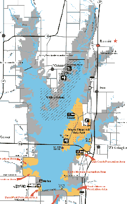 Map of Rend Lake and Bonnie Illinois. Click to enlarge